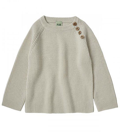 FUB Bluse - Wolle - Rib Pullover - Ecru