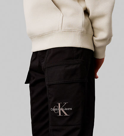 Calvin Klein Byxor - Essential Vävd last - Svart