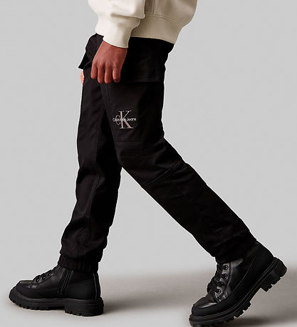 Calvin Klein Byxor - Essential Vävd last - Svart