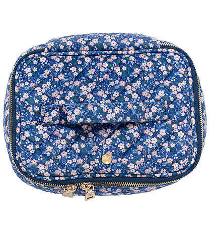 Fan Palm Toiletry Bag - Large - Quilted - Blue Blossom