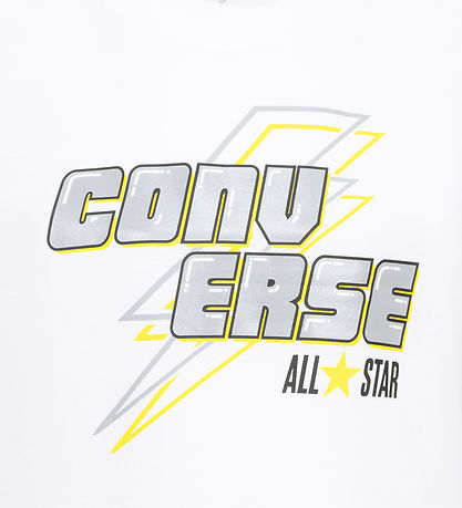 Converse Stuttermabolur - Lightning Bolt - Hvítur
