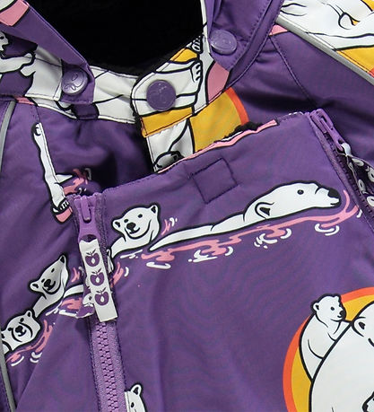 Småfolk Vinteroverall - Purple Heart m. Isbjörnar