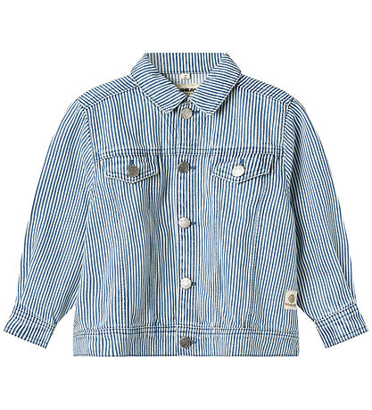 Blue and white striped denim jacket 2025