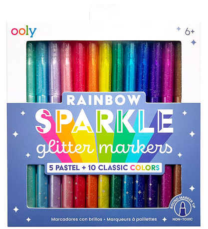 Ooly Colour Markers - 15-Pack - Rainbow Sparkle Glitter