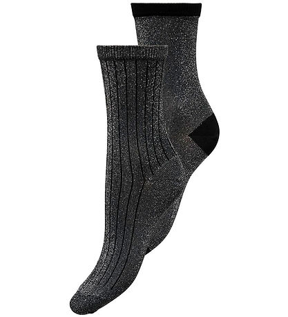 Kids Only Socken - KogElena - 2er-Pack - Black m. Silber Glitter