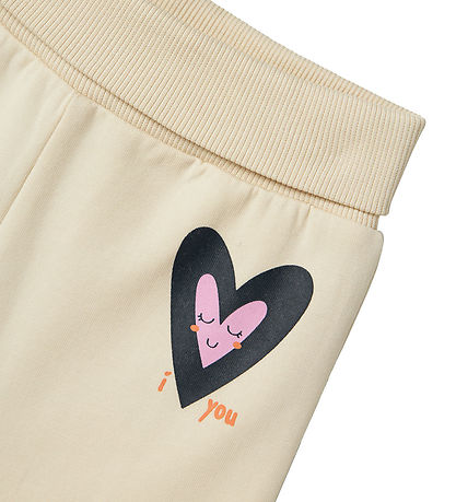Name It Sweatpants - NbfVrille - Summer Sand/Heart