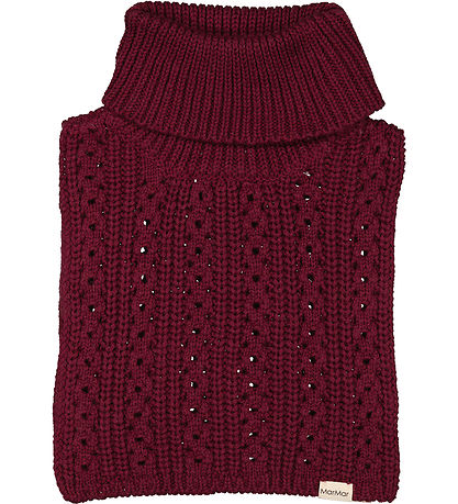 MarMar Nekwarmer - Gebreid - Arna - Deep Ruby m. Pointelle