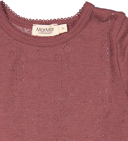 MarMar Blouse - Wool - Tamra - Berry Blend w. Pointelle