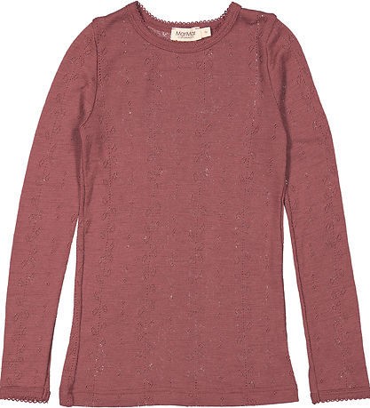MarMar Blouse - Wool - Tamra - Berry Blend w. Pointelle