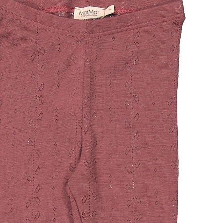 MarMar Leggings - Wool - Berry Blend w. Pointelle