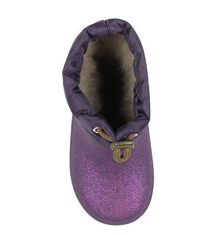 Mikk-Line Rubber Boots w. Lining - Cards - Nightshade w. Glitter