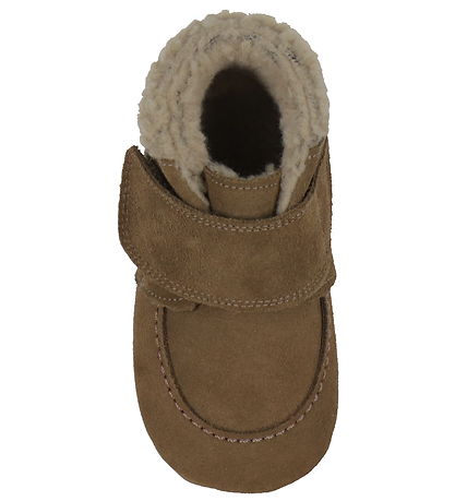 Pom Pom Skinntofflor m. Foder - Shepheard Velcro - Dust