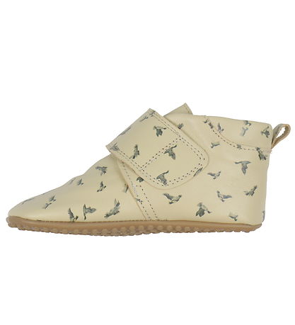 Pom Pom Soft Sole Leather Shoes - Beginners Velcro - Duck AOP
