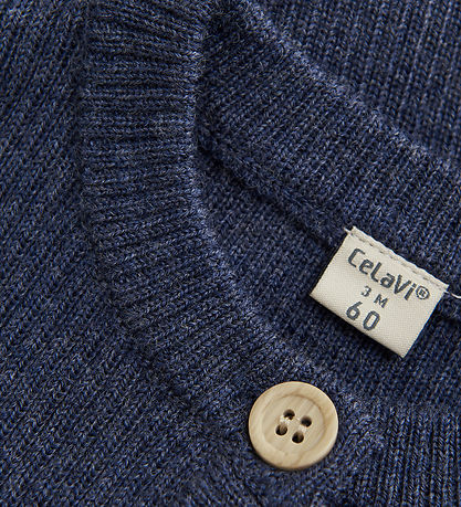 CeLaVi Cardigan - Wool - Knitted - Naval Academy Melange