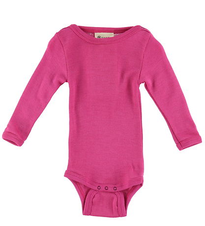 Engel Bodysuit L/æ - Wool/Silk - Raspberry