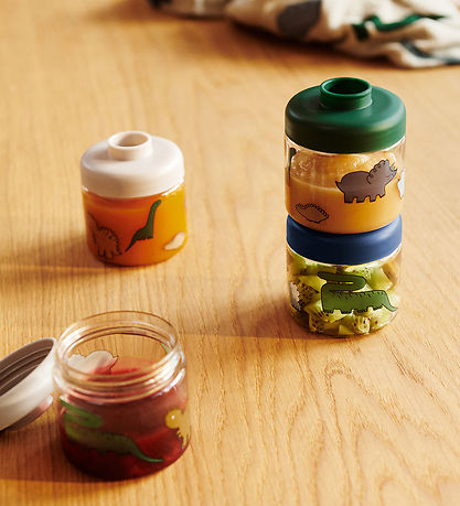 Liewood Food container - Dominique - 4-Pack - Dinosaurs/Mist