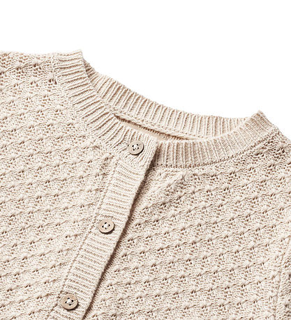 Wheat Cardigan - Prjónað - Magnella - Offwhite M. Mynsturprjón