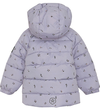 Color Kids Padded Jacket - Quilted - Languid Lavender w. Flowers