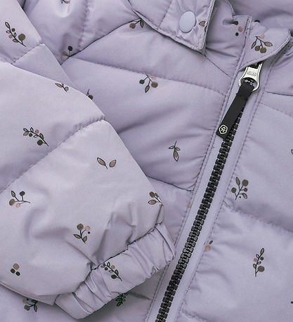 Color Kids Padded Jacket - Quilted - Languid Lavender w. Flowers