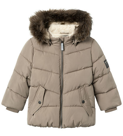 Name It Puffer Jacket - Fleece - NmmMathew - Desert Taupe