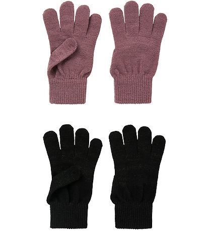 Name It Handschuhe - NkfMagic Glitter - 2er-Pack - Black/Grape S