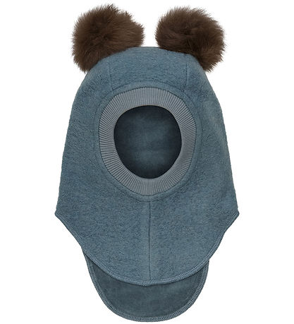 Huttelihut Balaclava - Wool - 2-layer - Stormy Weather w. Pom-Po