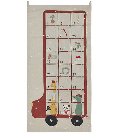 OYOY Advent Calendar - Bus - Clay/Red