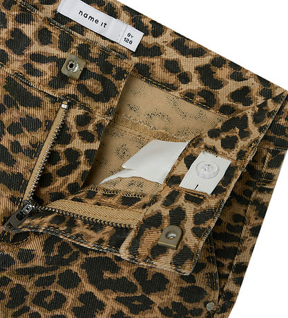 Name It Byxor - Twill - NkfRose - Silver Mink/Leopard