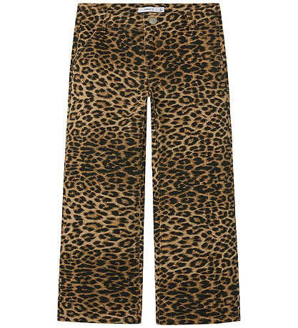 Name It Byxor - Twill - NkfRose - Silver Mink/Leopard