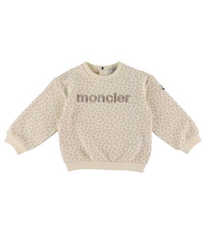 Moncler Sweatshirt/Leggings - Open White/Beige w. Leopard Print