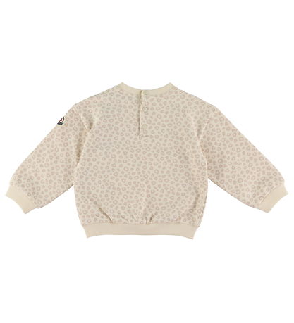 Moncler Sweatshirt/Leggings - Open White/Beige w. Leopard Print