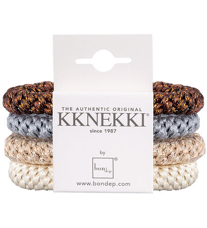 Bandeaux à Cheveux Elastiques Kknekki - 4 Pack - Beige/Bleu/Marr
