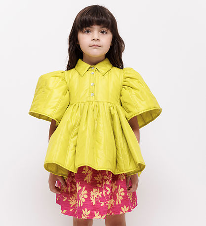 Christina Rohde Skirt - Pink w. Yellow Leaves