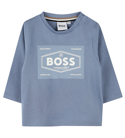 BOSS Bluse - Hellblau m. Weiß