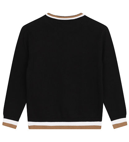 BOSS Bluse - Strick - Schwarz m. Braun/Weiß