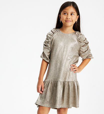 The New Dress - Rib - TNLeah 3/4 Dress - Gold