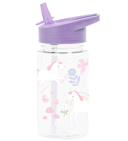 A Little Lovely Company Water Bottle w. Straws - 450 mL - Unicor