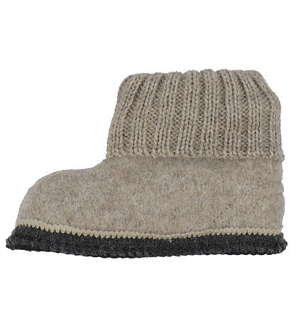 Huttelihut Slippers - Wool - Camel Melange