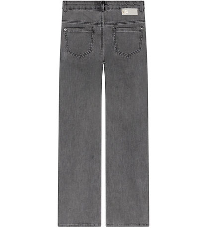Indverskt Blue Jeans - Wide Fit - Light Grey Gallaefni