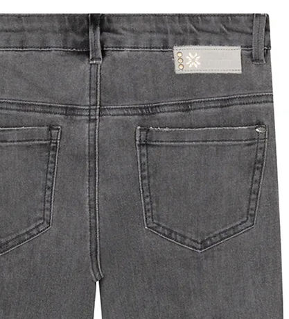 Indverskt Blue Jeans - Wide Fit - Light Grey Gallaefni