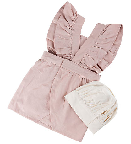 Sebra Apron w. Chef's hat - Dusty Pink/White