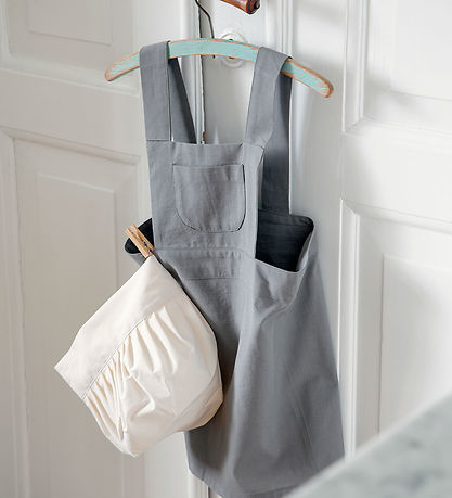 Sebra Apron w. Chef's hat - Elephant Grey/Classic+ White
