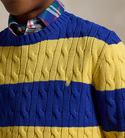 Polo Ralph Lauren Tröja - Stickad - Blå/Gul