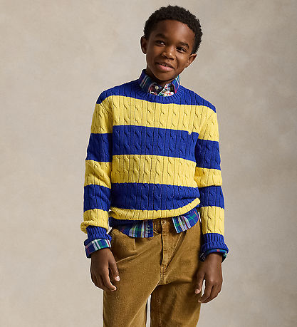 Polo Ralph Lauren Tröja - Stickad - Blå/Gul