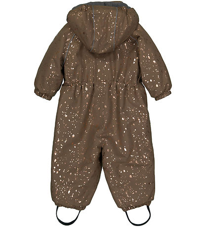 Mikk-Line Snowsuit - Metallic Print - Chocolate Chip