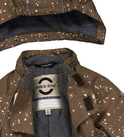 Mikk-Line Snowsuit - Metallic Print - Chocolate Chip
