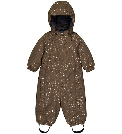 Mikk-Line Snowsuit - Metallic Print - Chocolate Chip