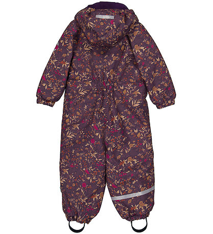 Mikk-Line Vinteroverall - Blommig AOP - Nightshade