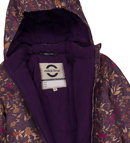 Mikk-Line Vinteroverall - Blommig AOP - Nightshade