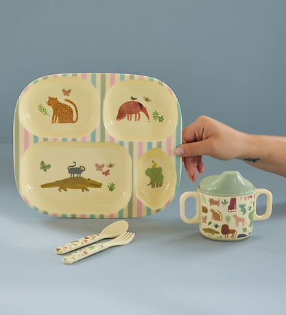Rice Dinner Set - Melamine - 4 pcs - Sweet Jungle Print